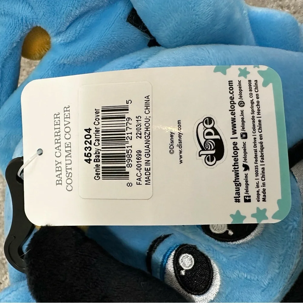 NEW Disney Baby Aladdin Genie Blue Baby Cover Costume Infants Dress Up NWT - Picture 3 of 7